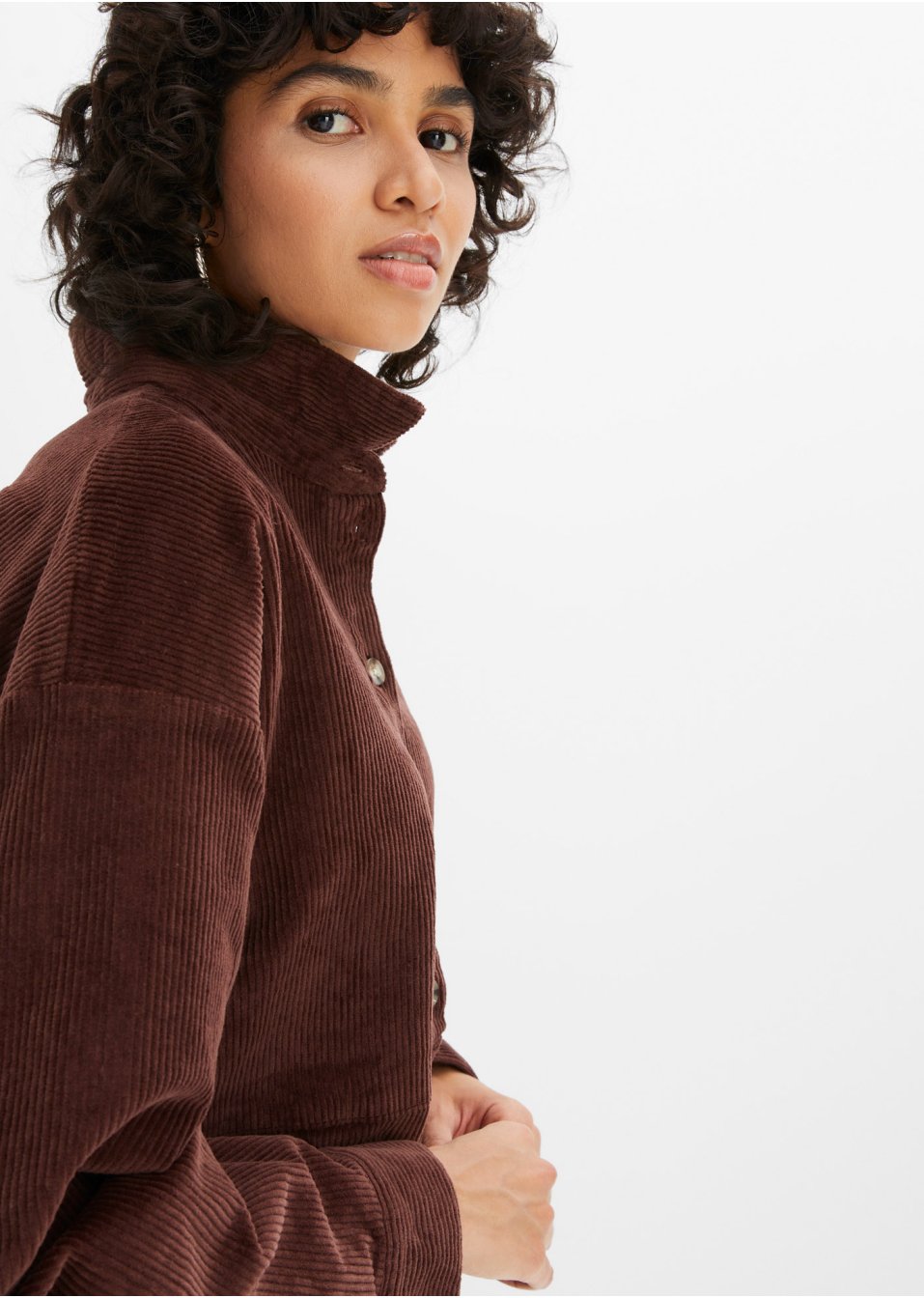 Robe en velours côtelé extensible
