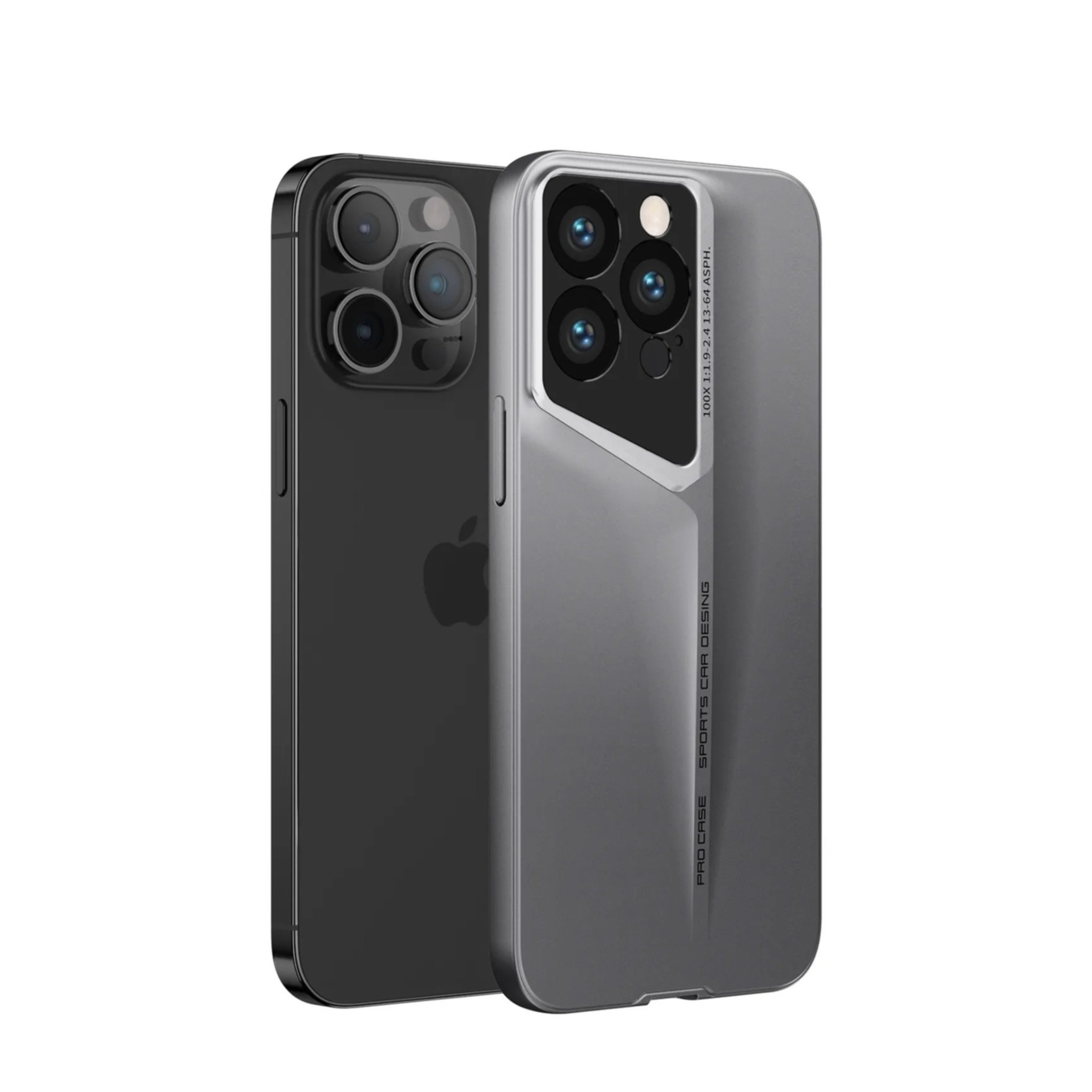 iPhone 14 Pro Max Hybrid Hülle Drop Protection Hardcase Bumper mit Acryl Rückseite - Grau