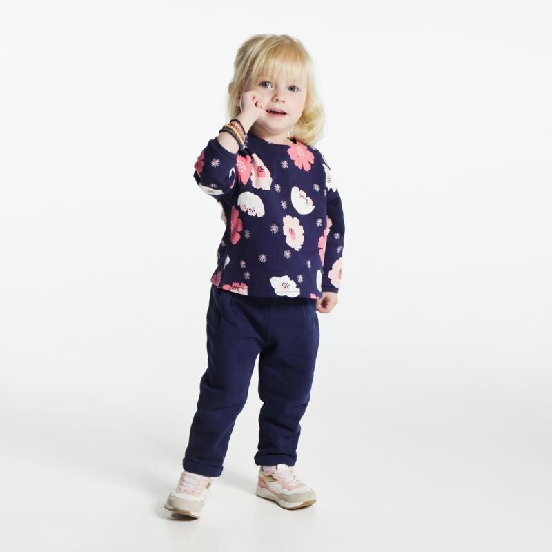 Sweat en molleton fleuri bleu bébé fille Bleu