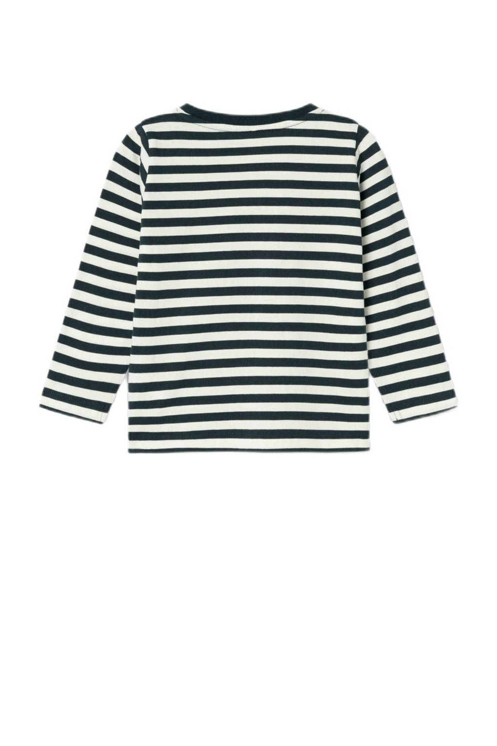 NAME IT gestreepte longsleeve NMMSALMO donkerblauw/wit