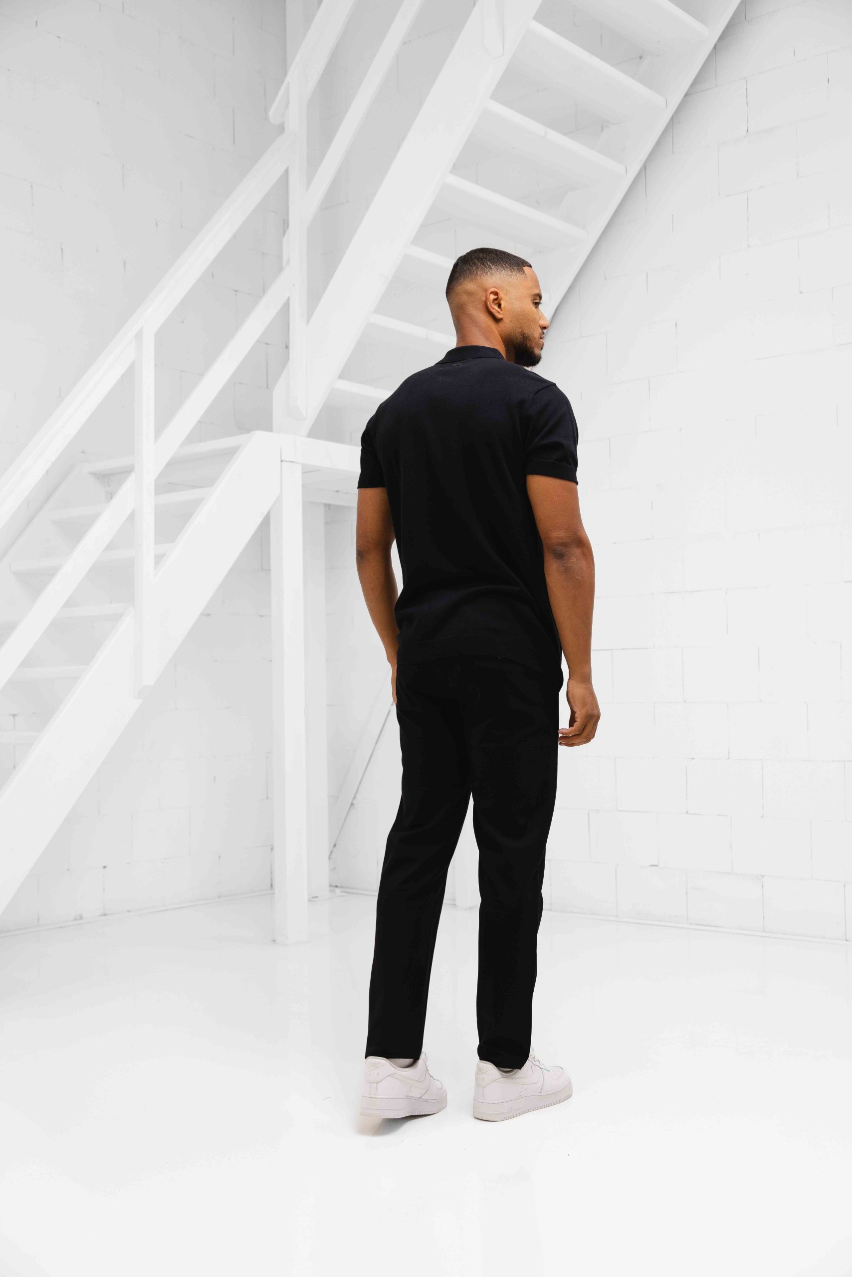 Pure Path Essential Knitwear Polo Heren Zwart