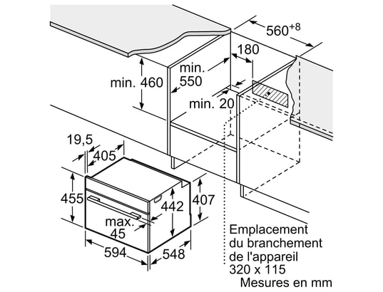 BOSCH - Four combiné micro-ondes CMG7241B1, Série 8, Combiné micro ondes compact