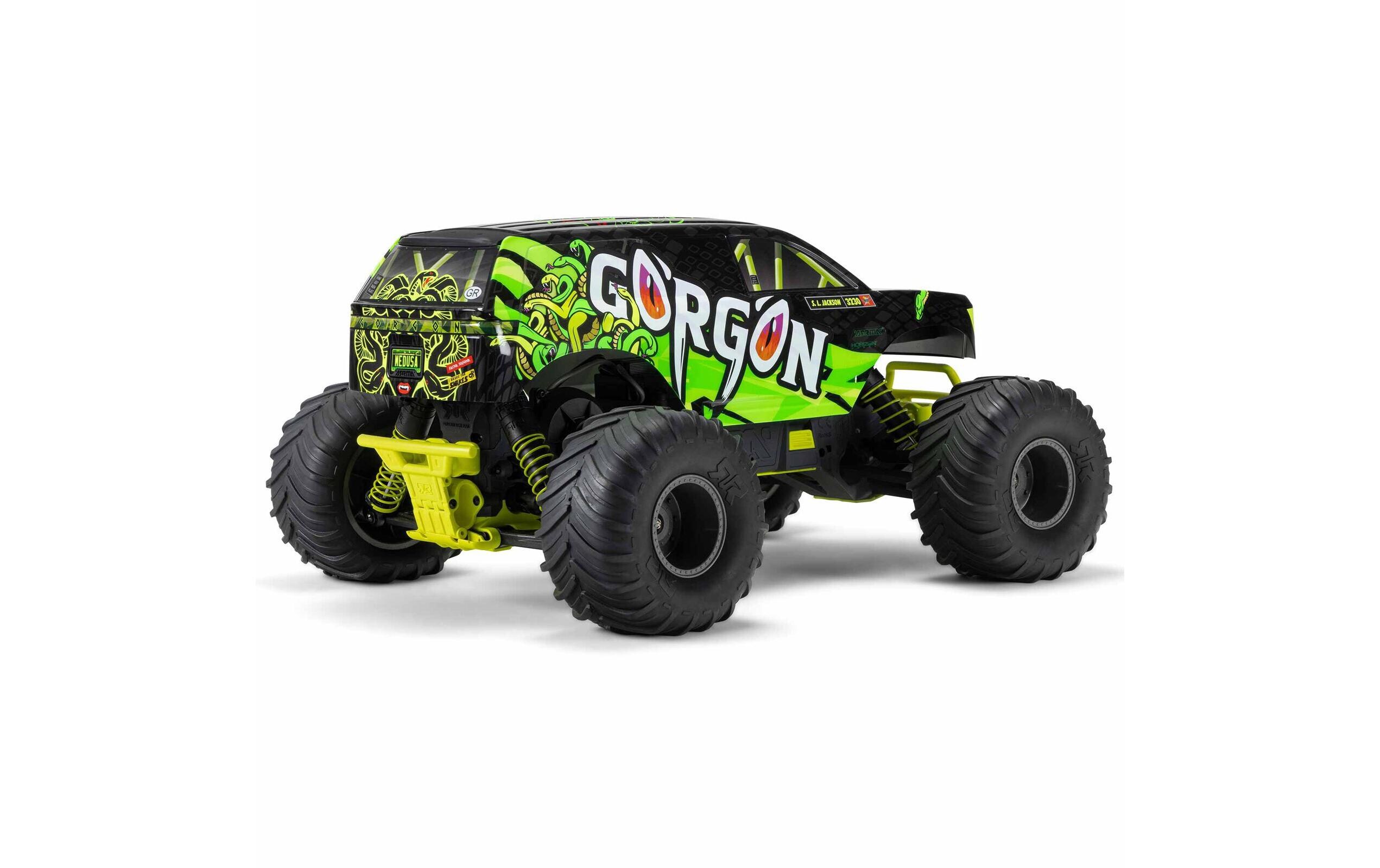Monster Truck Gorgon MEGA 550 RWD Gelb, RTR, 1:10<br>2WD Monstertruck mit Heckantrieb