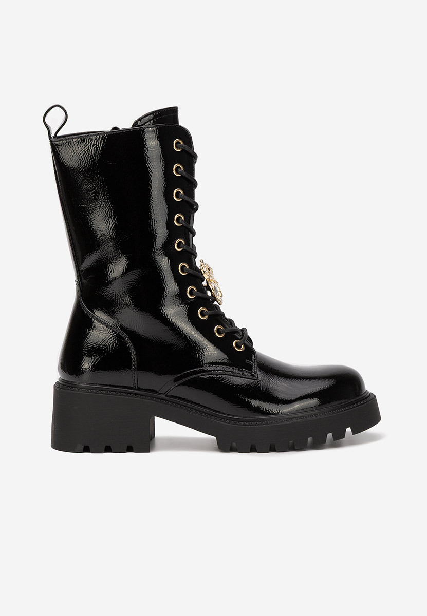 Bottines rangers femme noirs Fabina V2