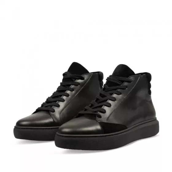 Baskets NOIR DENIM SIDE CUIR