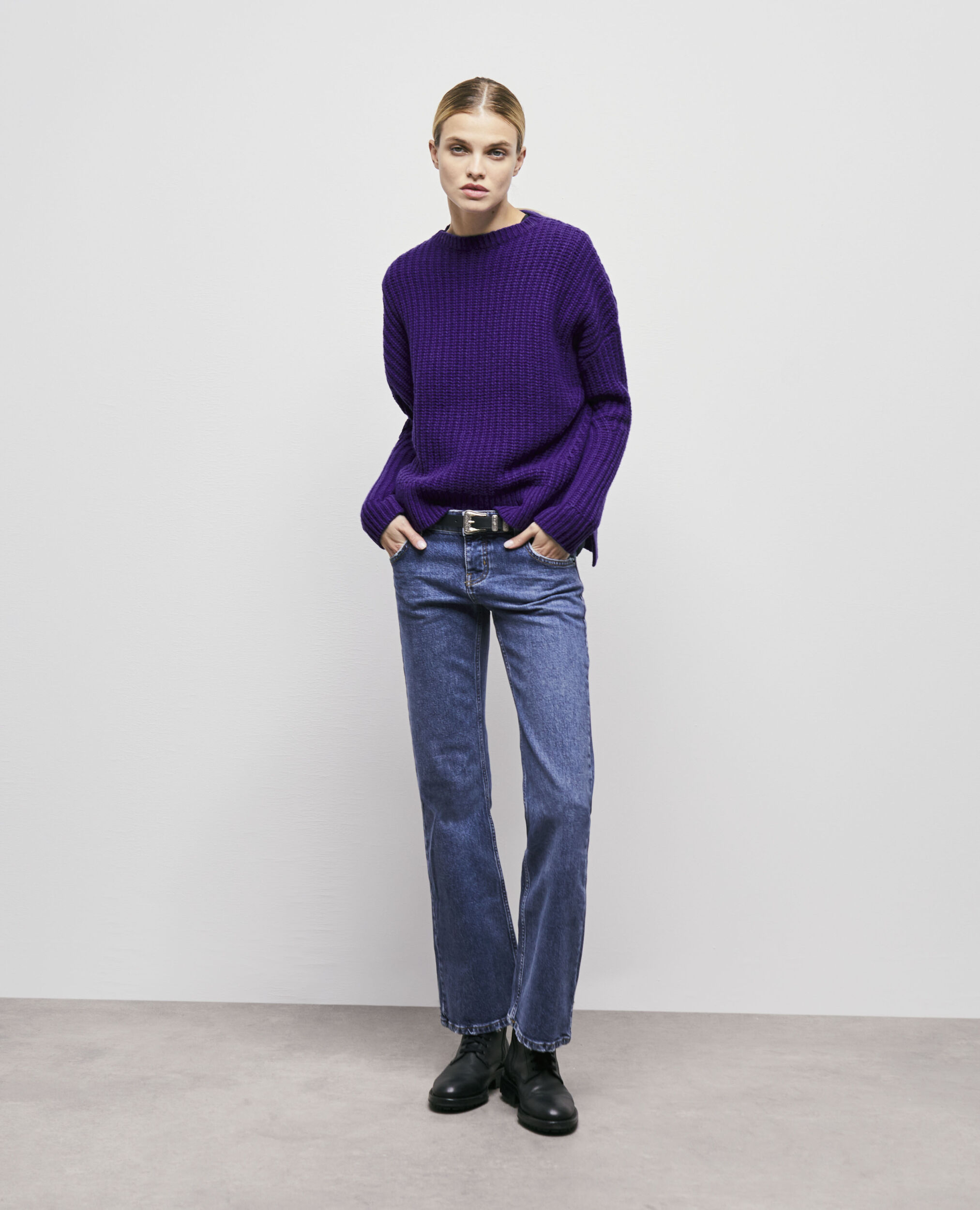 Pull en laine violet
