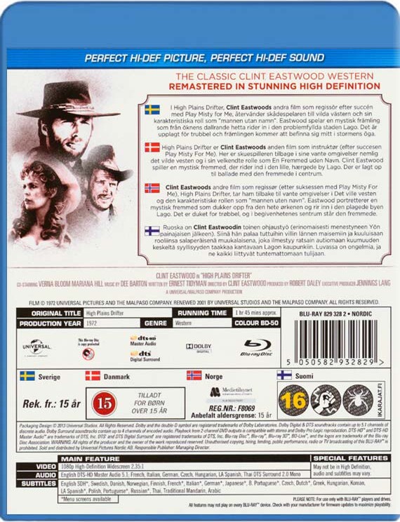 En Fremmed Uden Navn / High Plain Drifter - Blu-Ray