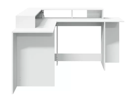 Bureau avec lumières LED blanc 152x152x91 cm bois d'ingénierie