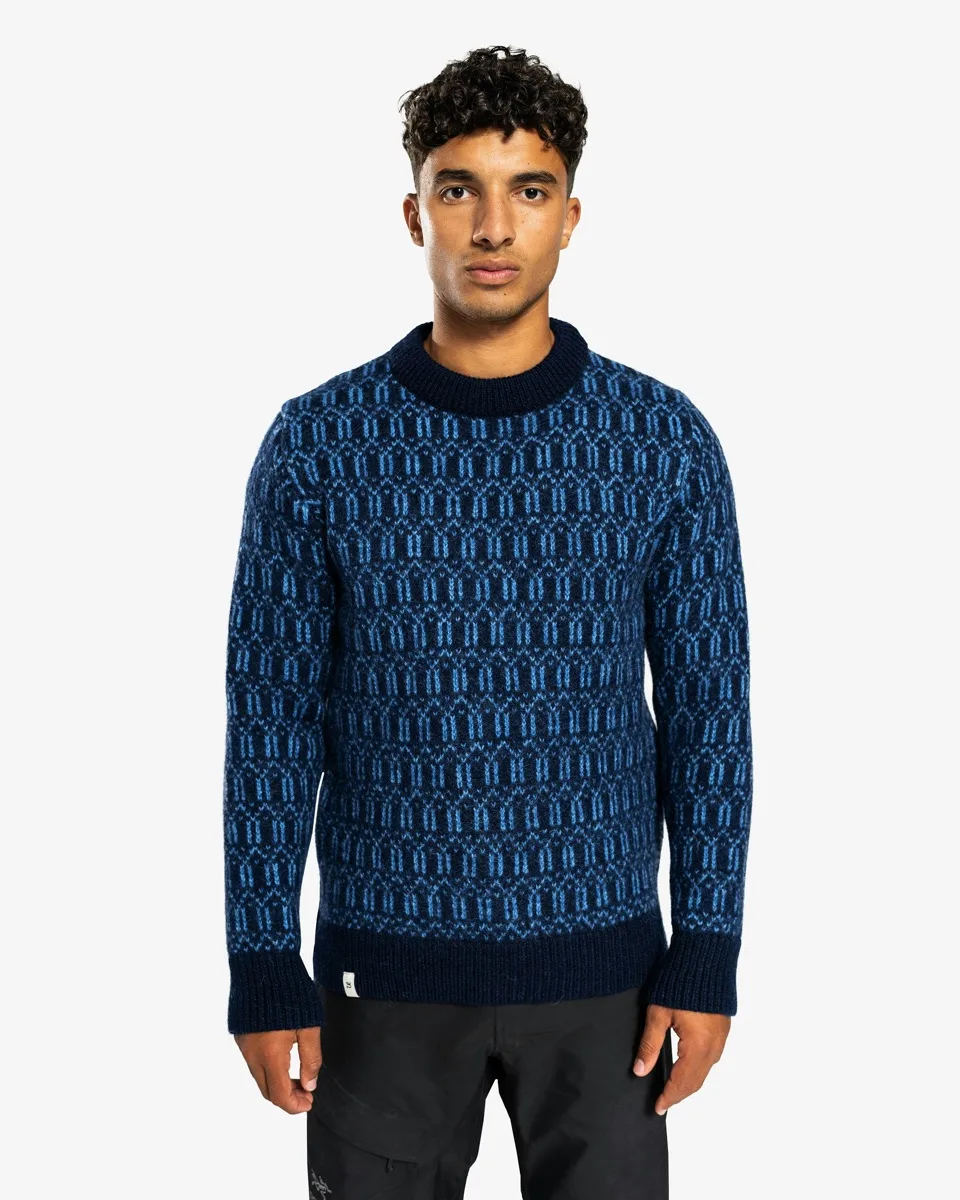 Ulvang Echo Crew Sweater Mens Navy Blue/Provence Blue