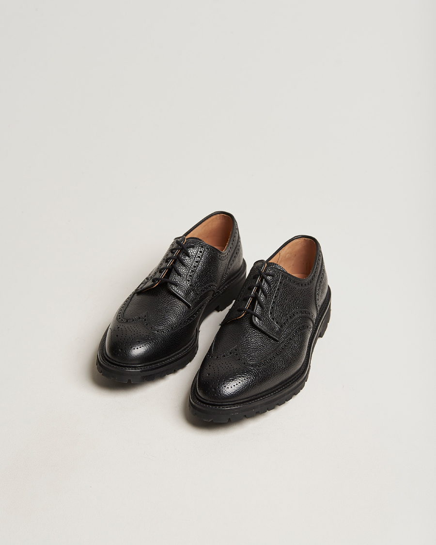 Crockett & Jones Pembroke Derbys Scotch Grain Vibram Black Calf