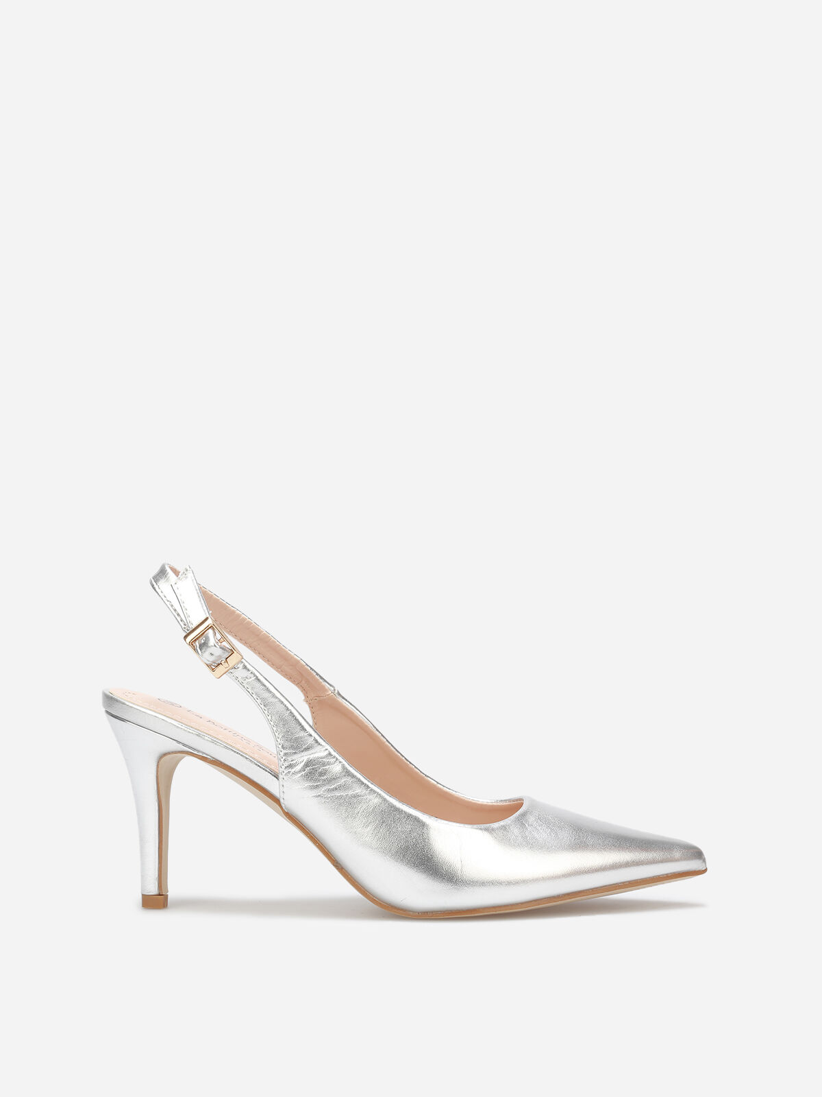 Escarpins slingback à bout pointu- Argenté