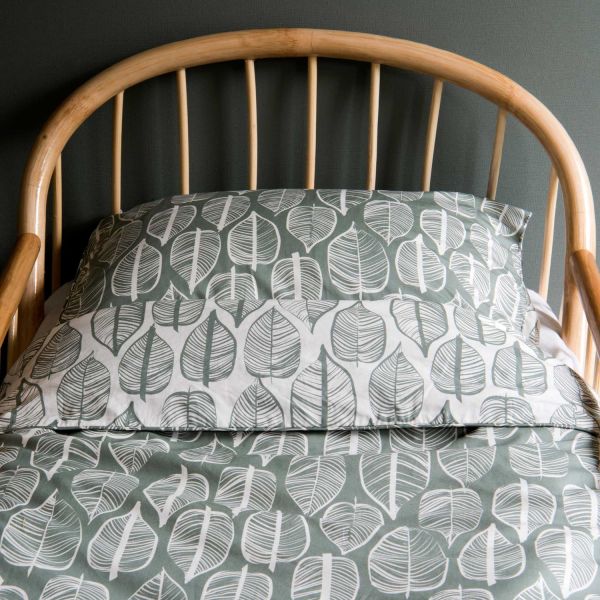 Witlof For Kids Tuck-Inn Beleaf Dekbedovertrek Sage Green 100 x 135 cm