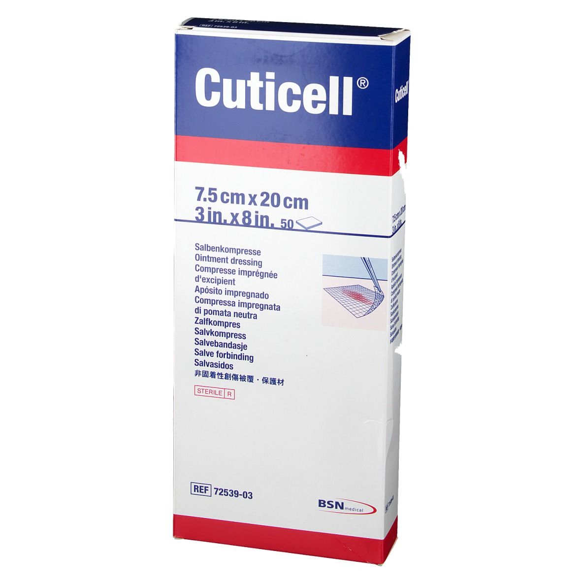 Cuticell® Salbenkompresse 7,5 cm x 20 cm