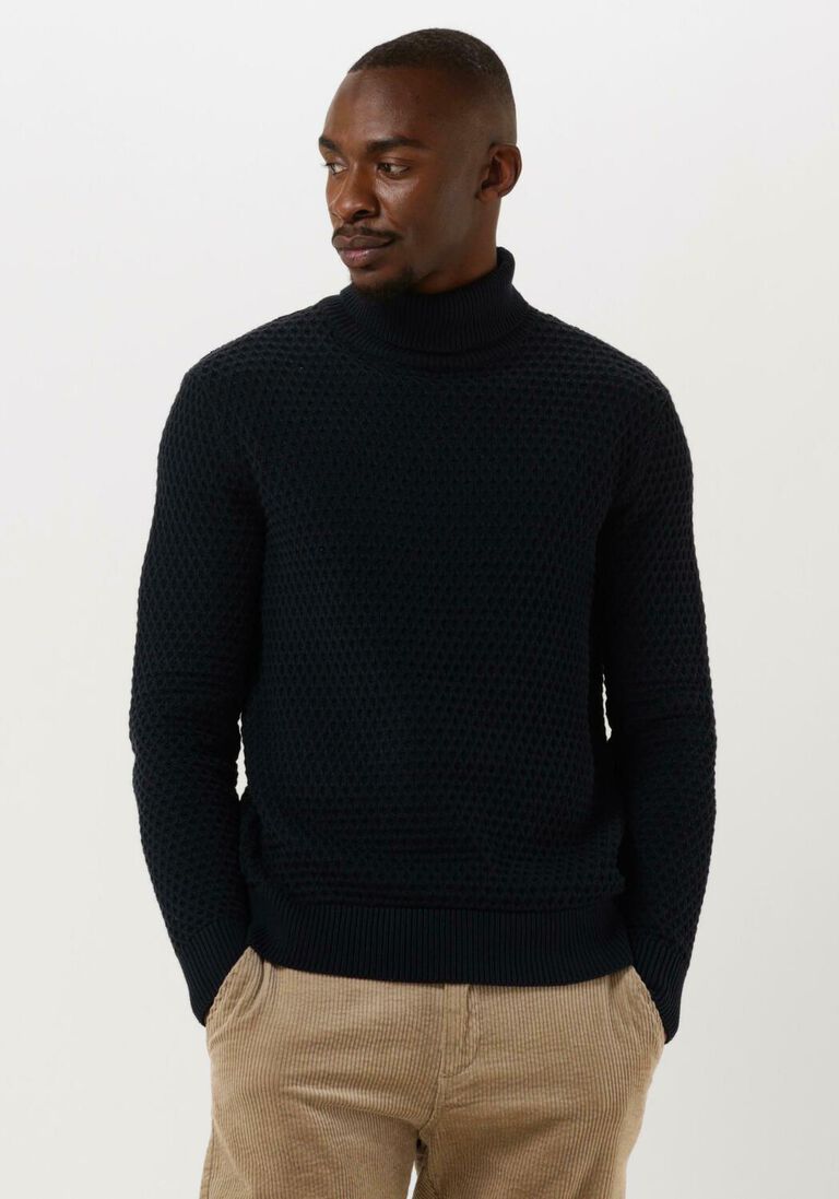 SELECTED HOMME donkerblauwe selected homme coltrui remy ls knit all stu roll neck w camp