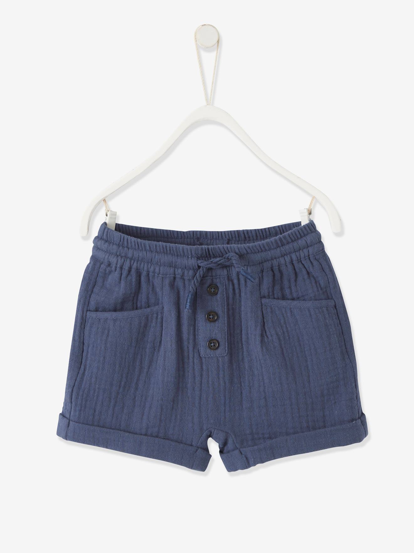 Calções de bebé em chiffon de algodão bege