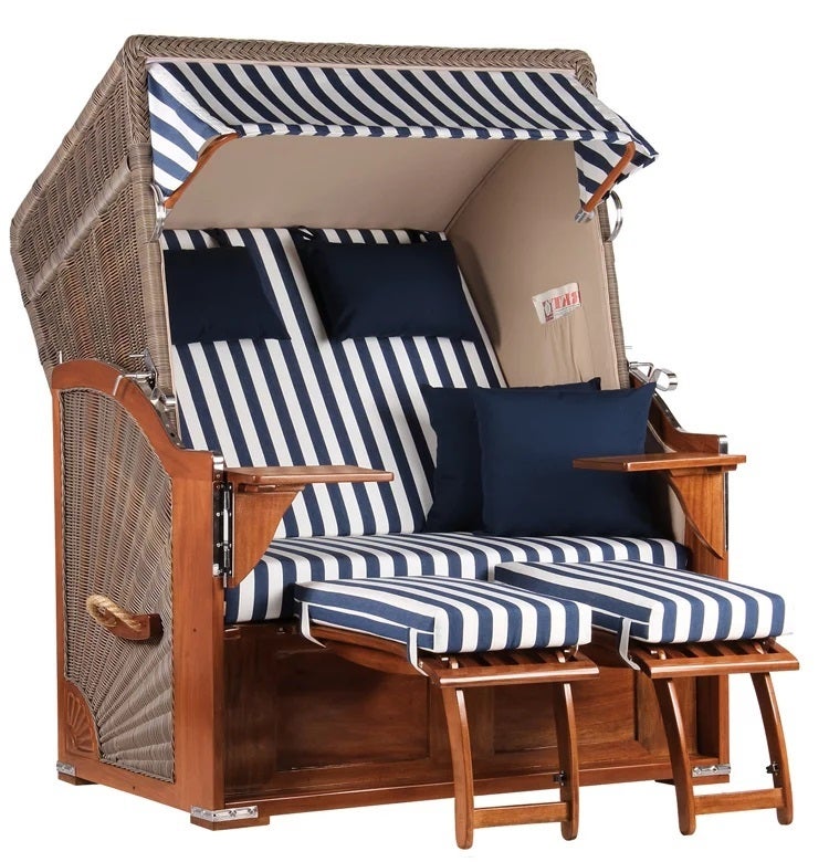 Strandstoel Nordstrand mahonie PE grijs design 518