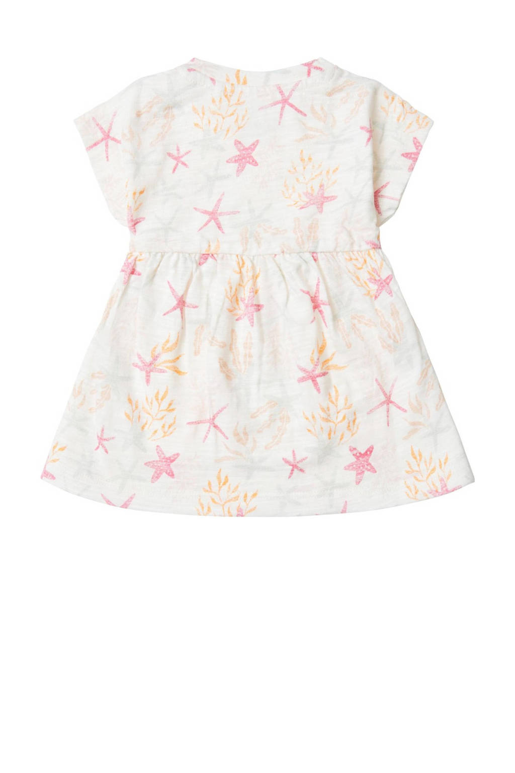 Noppies baby jurk met all over print offwhite/roze/geel