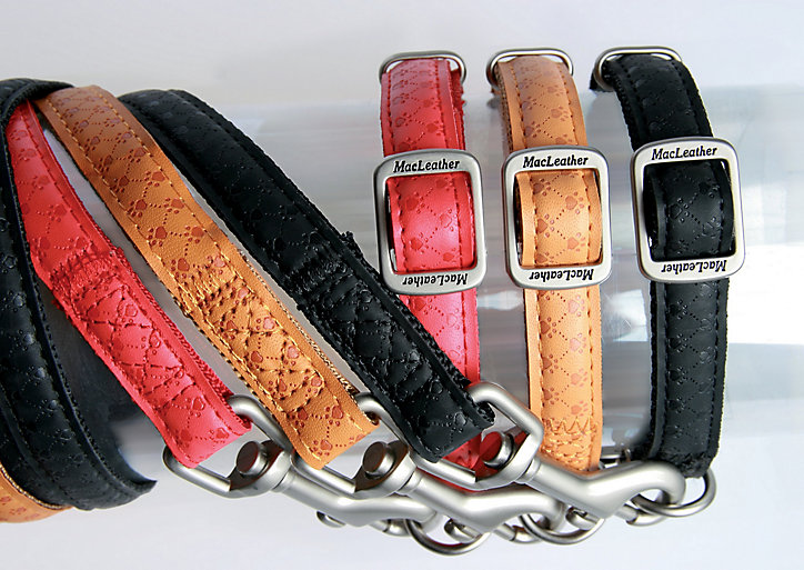 Laisse Mc Leather 10mm L.1,2 m rouge