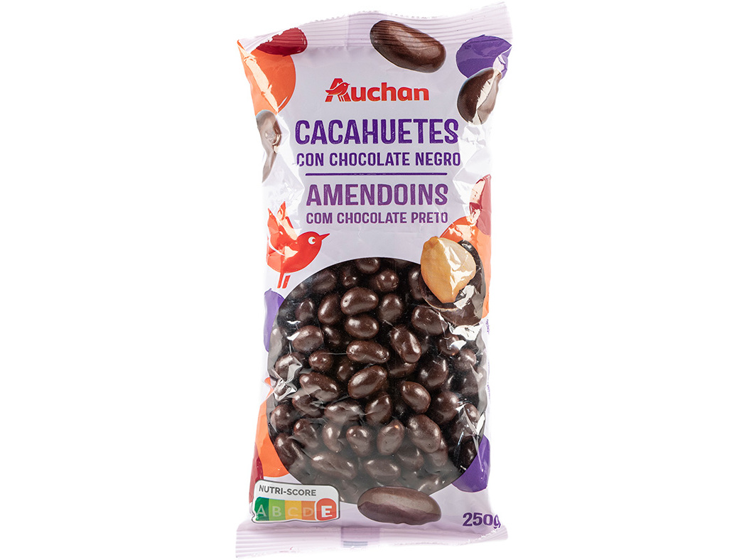 AMENDOIM AUCHAN COM CHOCOLATE PRETO 250 G