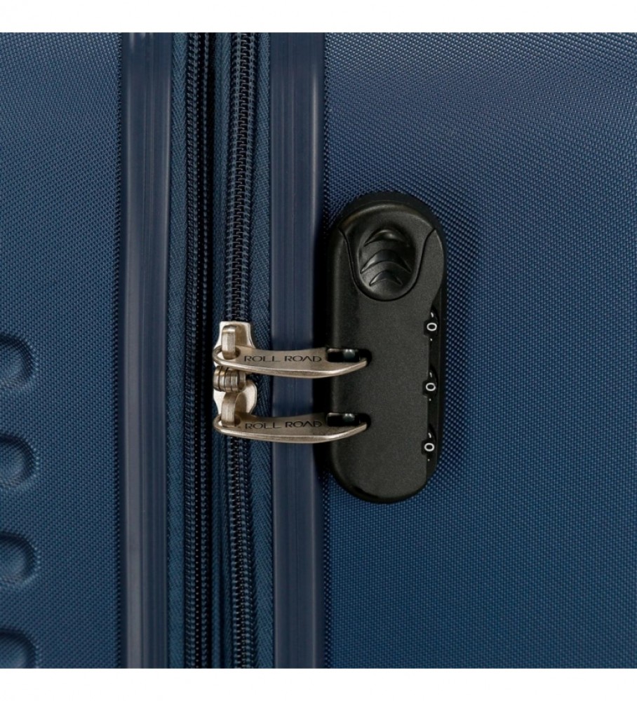 Mala de cabine Roll Road India expansível azul marinho - 40x55x20cm -