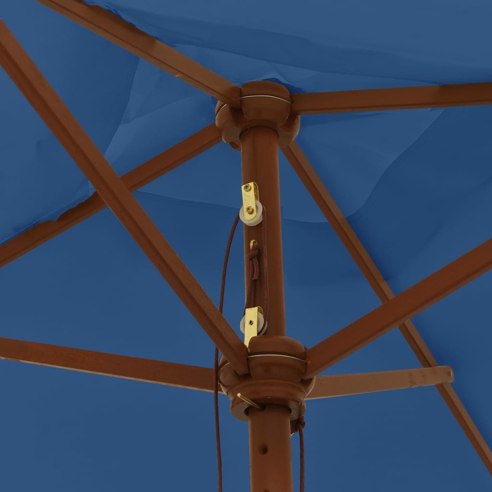 Parasol de jardin avec mât en bois 198 x 198 x 231 cm bleu