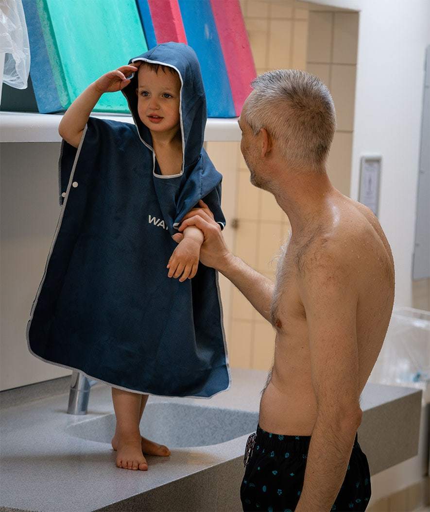 Watery badeponcho til børn - Microfiber - Lilla