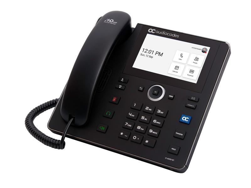 Audiocodes Tischtelefon C455HD Microsoft Teams Schwarz Ein natives, hochwertiges Microsoft Teams Business-Telefon der Spitzenklasse mit grossem, farbigem Touchscreen und optionalem Erweiterungsmodul