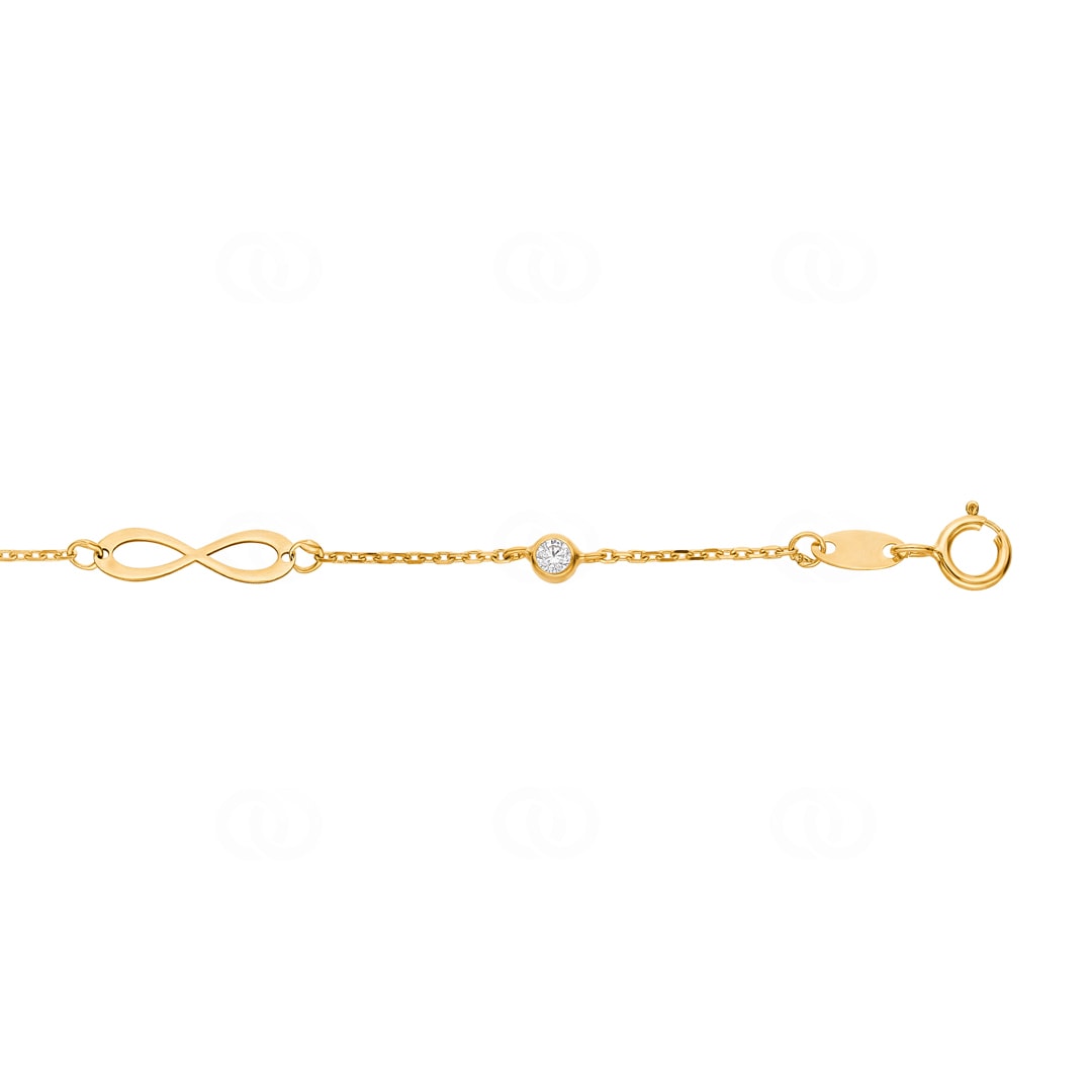 Armband 750/18 K Gelbgold mit Zirkonia Infinity