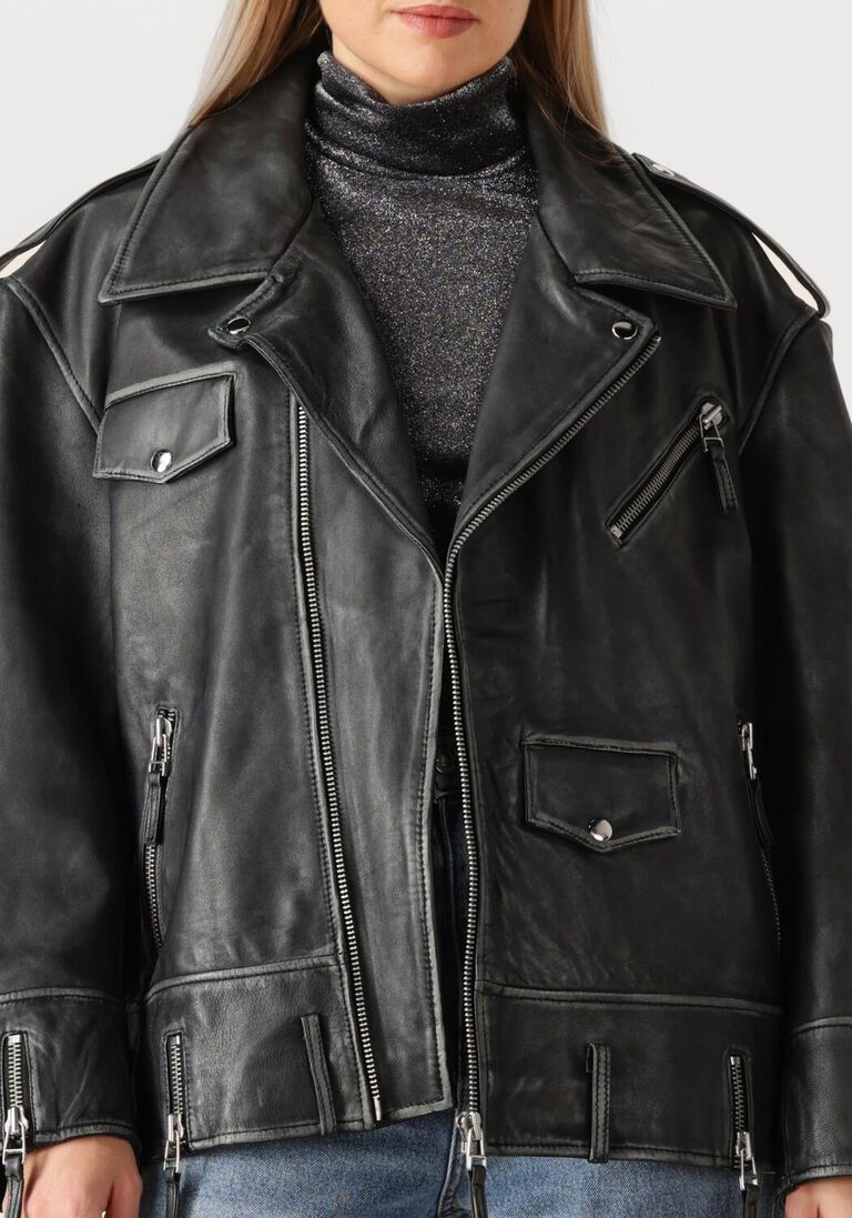 zwarte stieglitz leren jas nicolas leather jacket