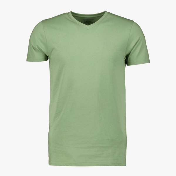 Unsigned heren T-shirt groen V-hals