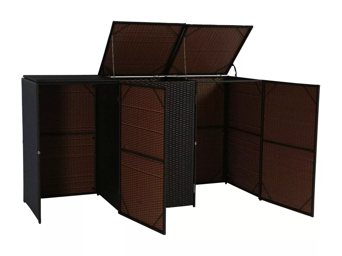 Habillage pour 3 poubelles MCW-E25 3x120l, brun