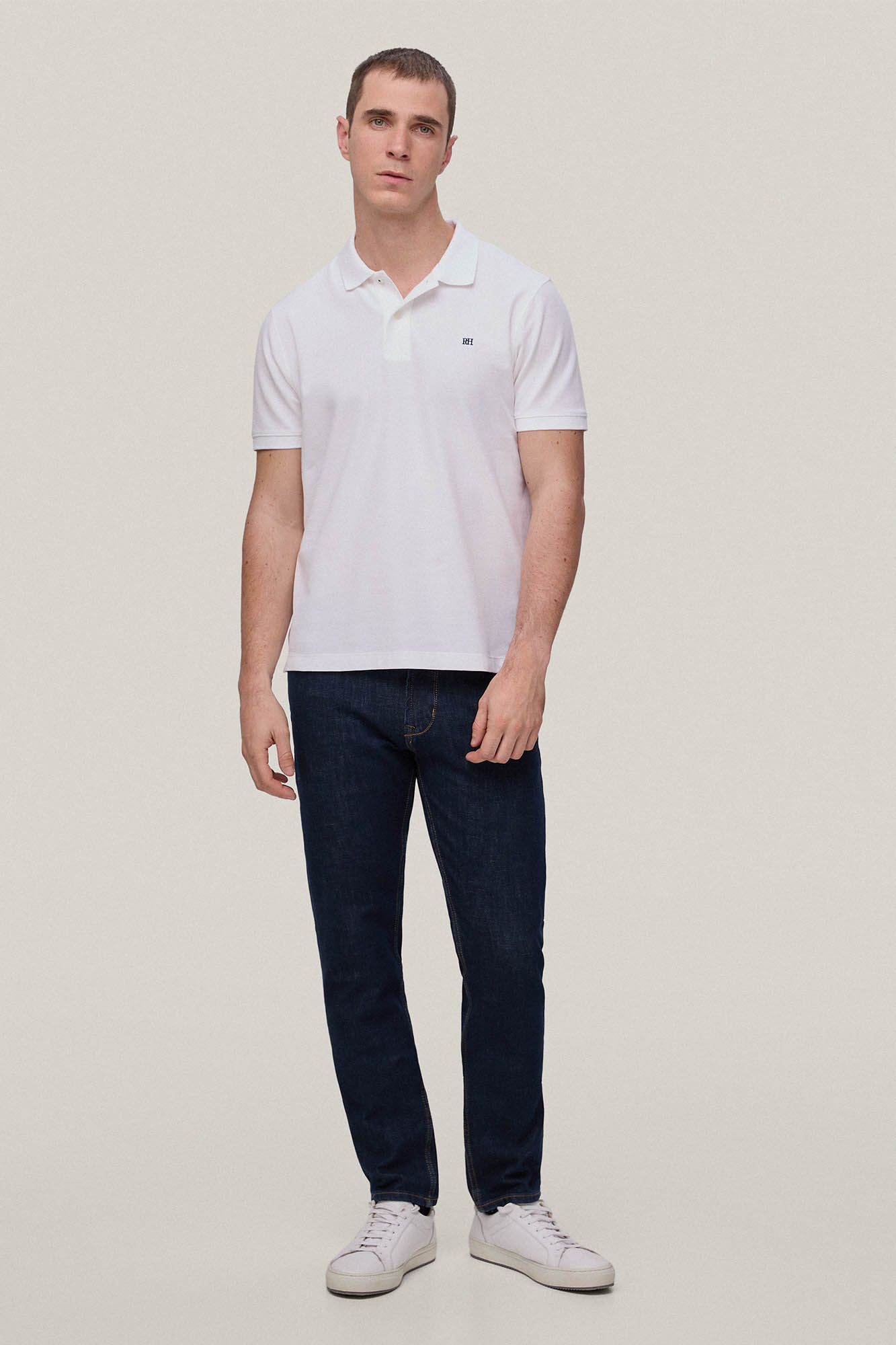 Camisa polo com logotipo - Branca
