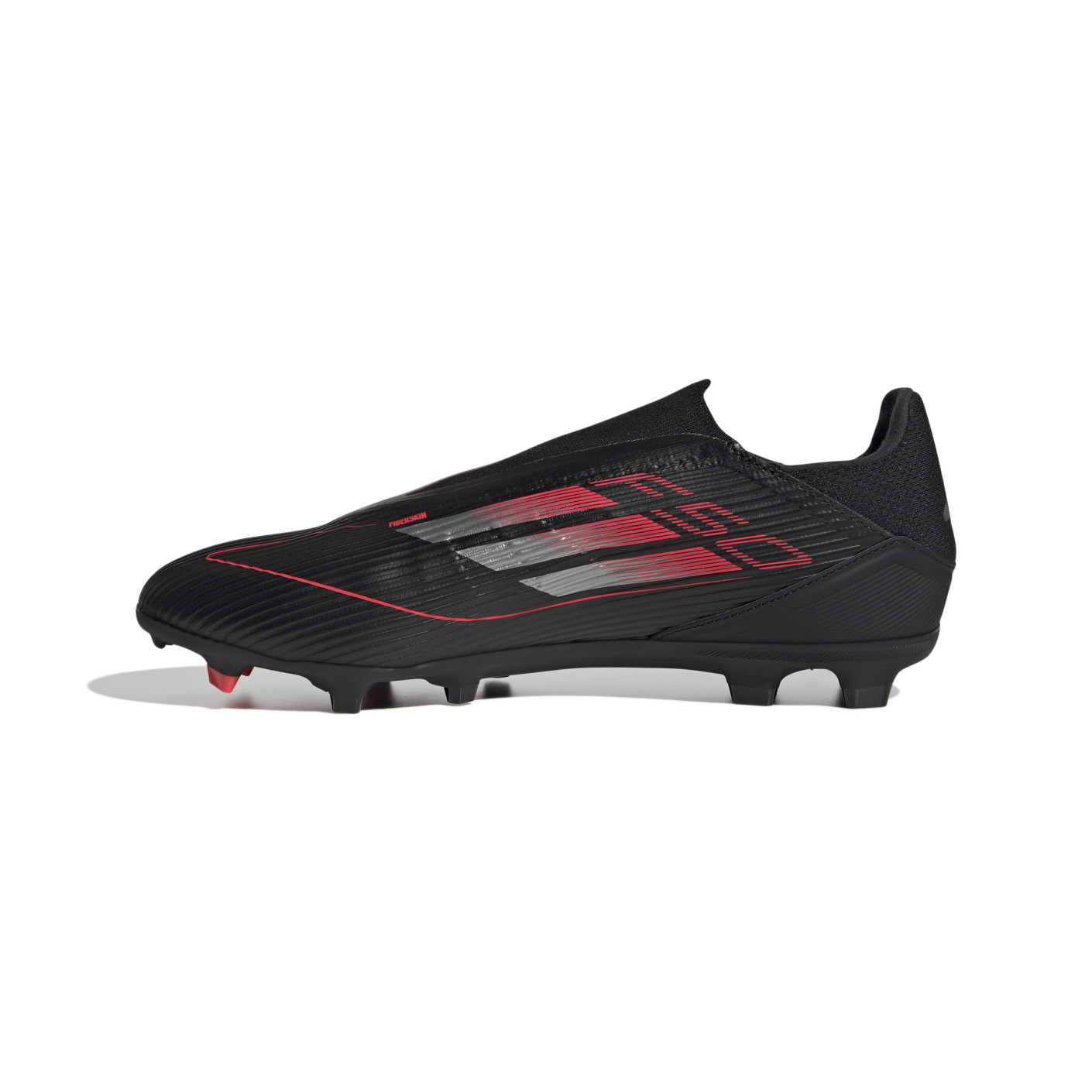 Adidas F50 League Veterloze Gras / Kunstgras Voetbalschoenen (MG) Zwart Rood Zilver