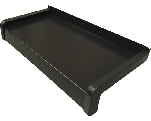 Vensterbank van aluminium, bruin, 165x22,5 cm, inclusief kunststof eindkappen (rechts en links) en bevestigingsschroeven.