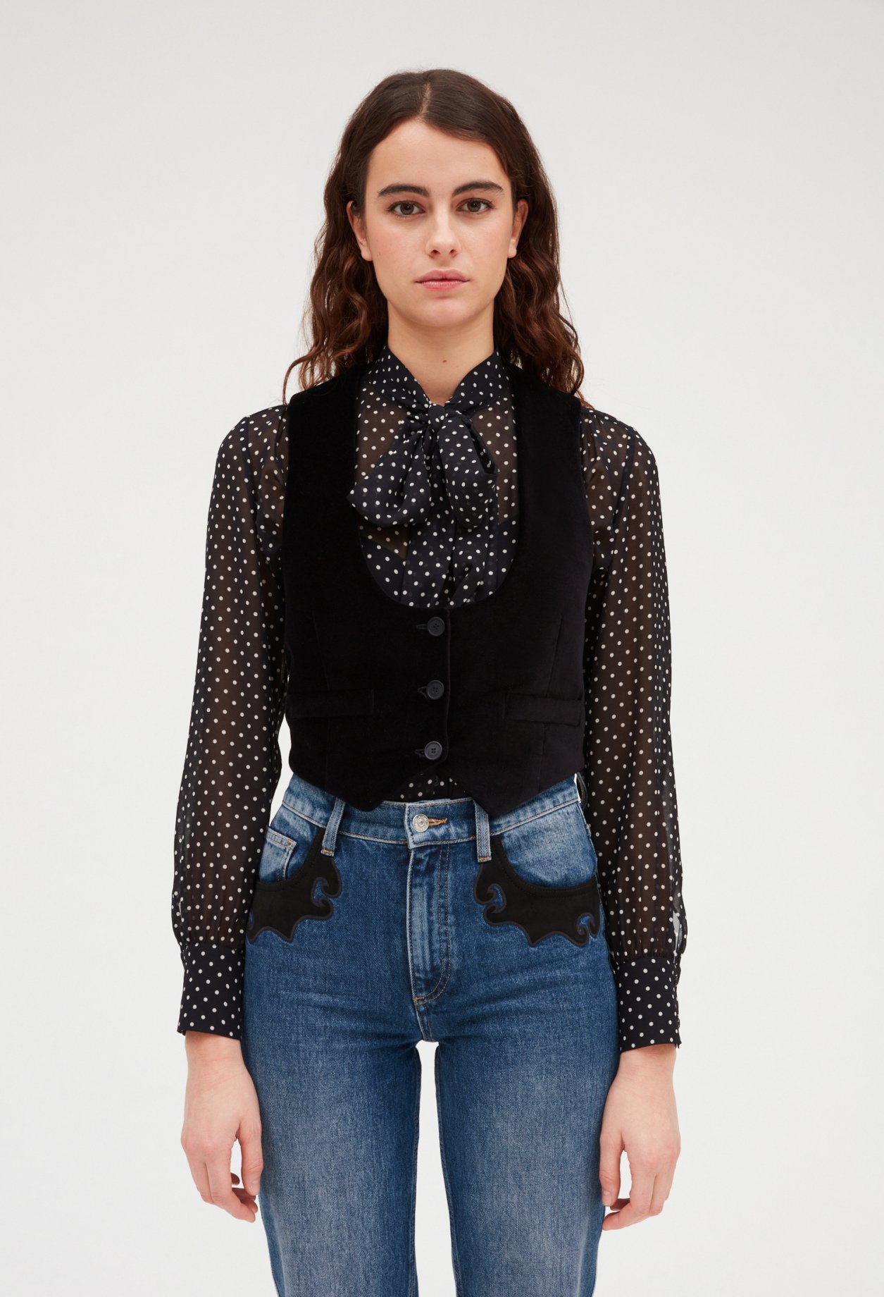 Gilet de costume velours noir