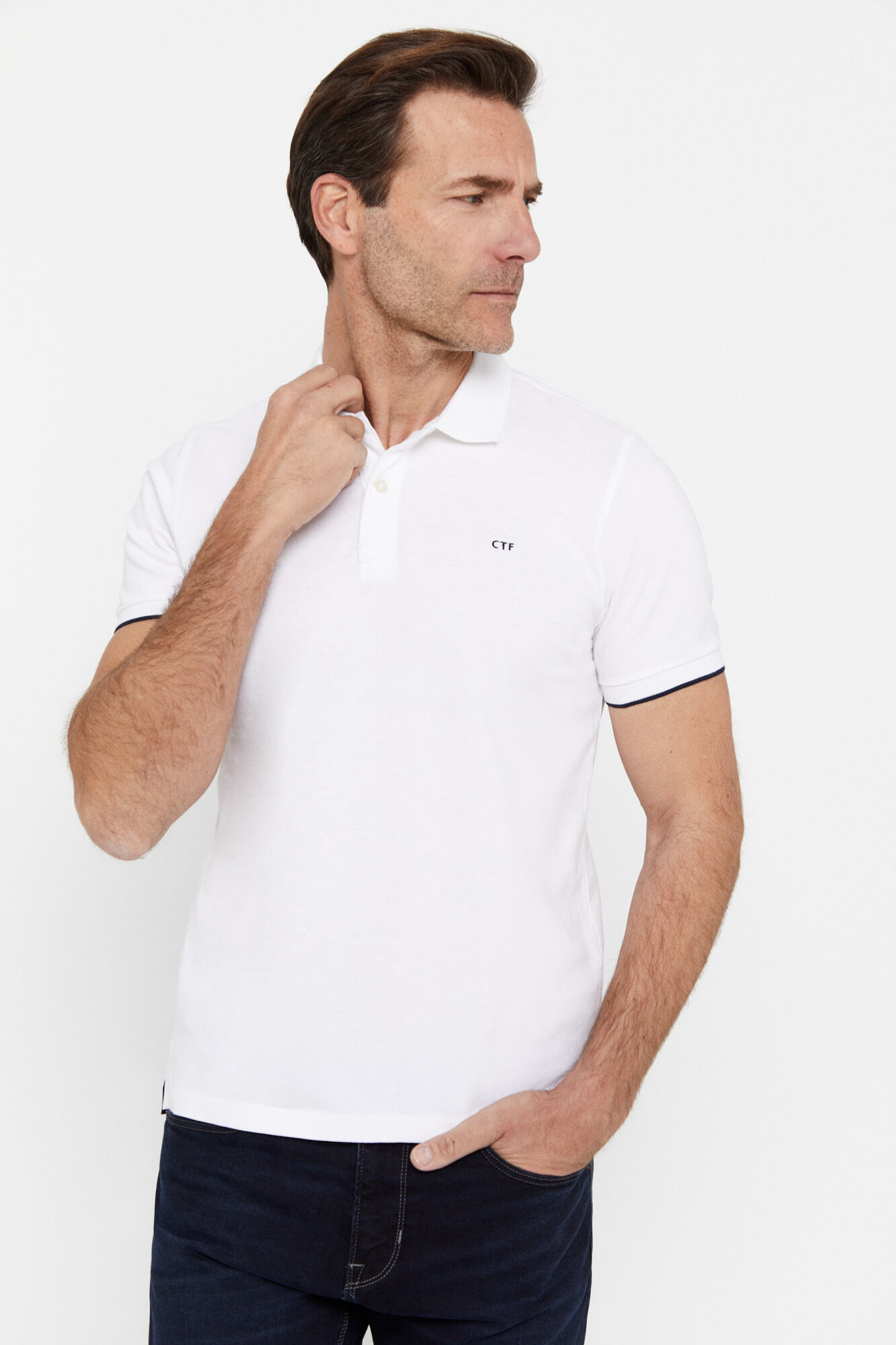 Camisa polo básica - branca