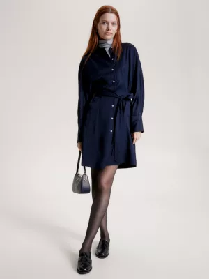 Vestido camisa curto com cinto