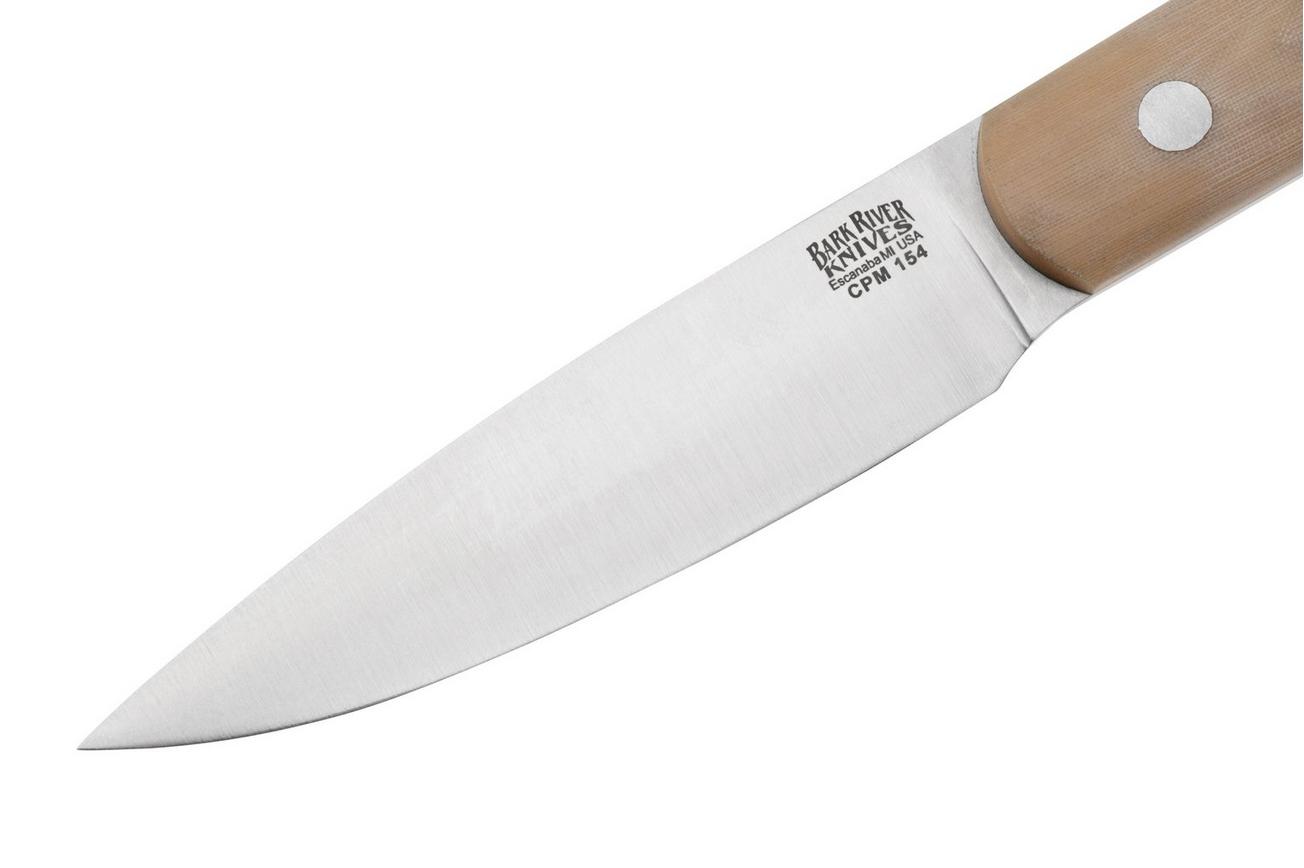 Bark River Bird & Trout CPM 154, Antique Bone Linen Micarta, jachtmes
