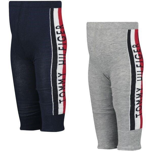 Baby Tracksuit Leggings 2-pak Light Grey Melange/Navy