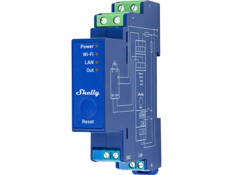 Shelly Pro Dimmer 0 1-10 V PM Smarter Dimm-Controller mit Leistungsmessung