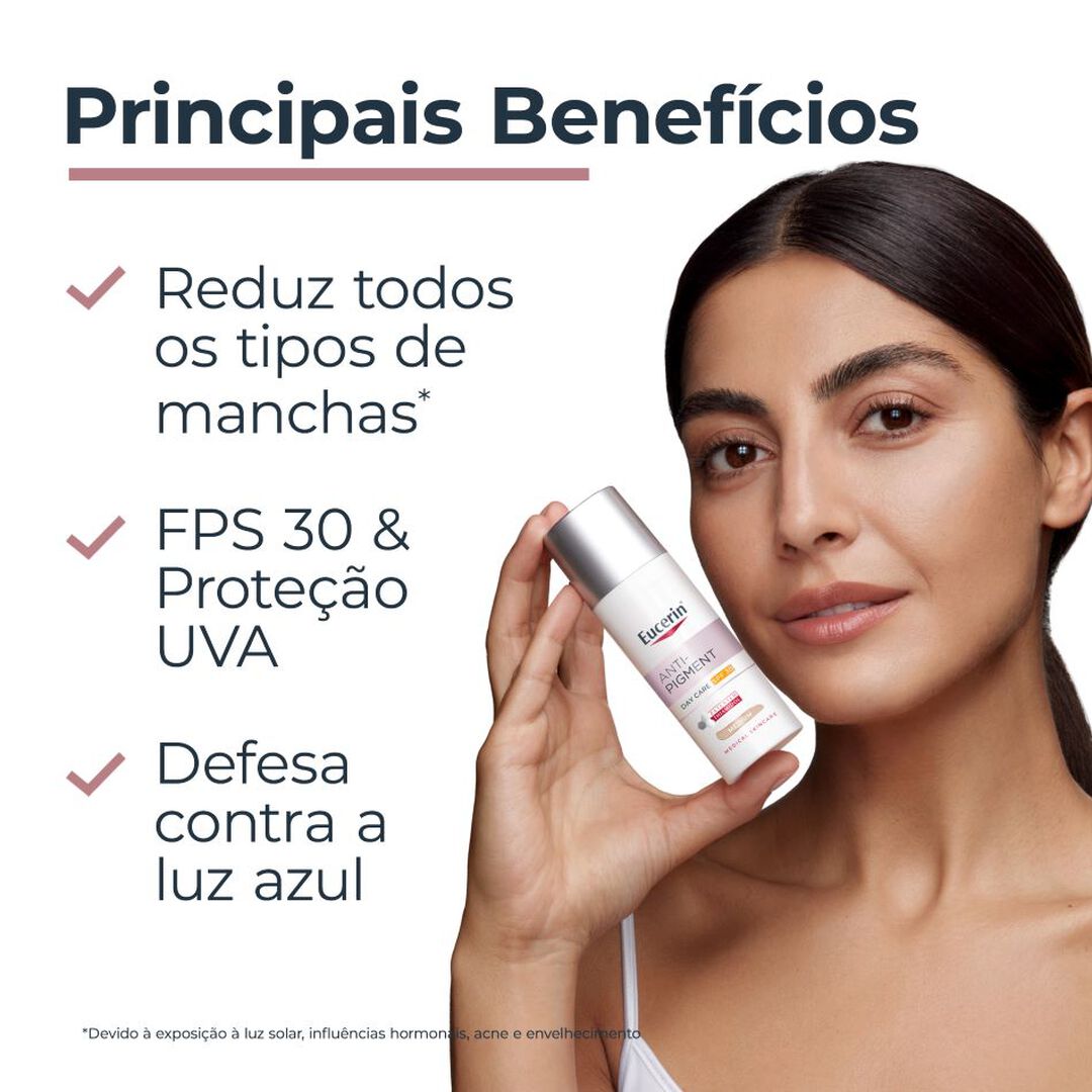 EUCERIN  Anti-Pigment Creme de Dia Tinted Médio FPS 30 - 50ml