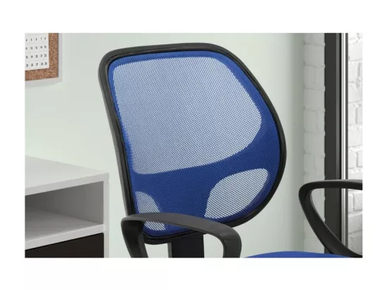 Chaise de bureau IPOLIST – Tissu filet bleu – Confort et modernité pour votre espace de travail