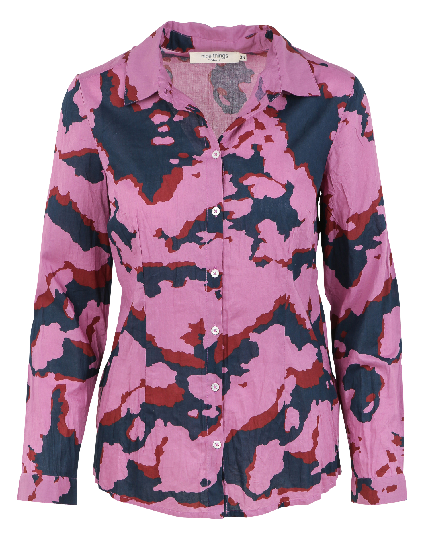Chemise col classique imprimée en coton | Violet