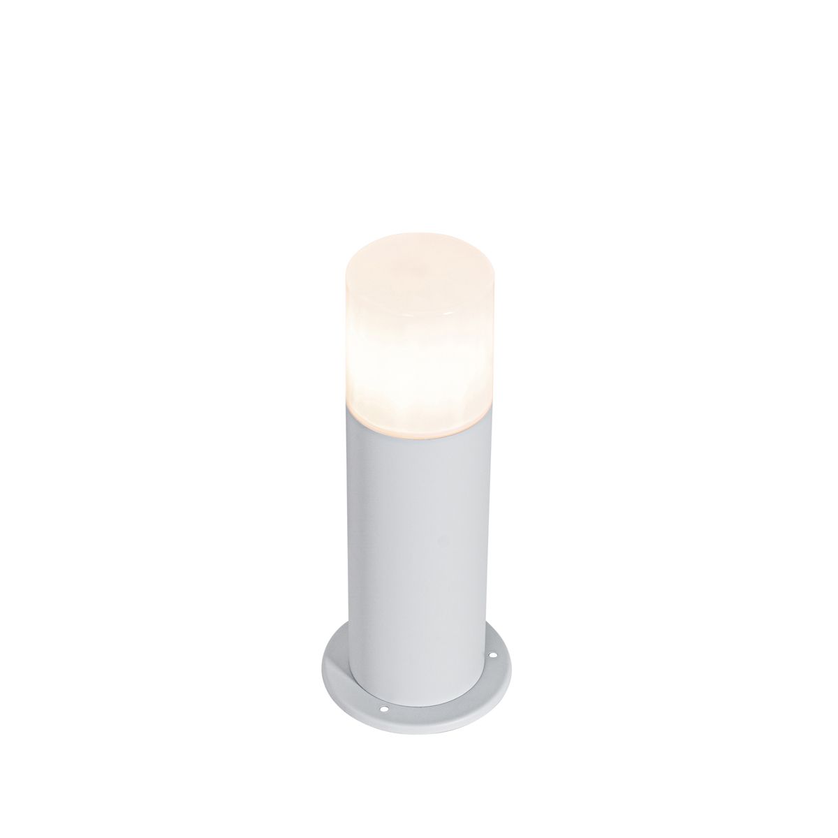Staande buitenlamp wit met opaal witte kap 30 cm IP44 - Odense