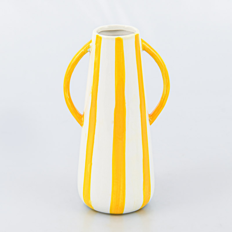 Vase avec anses rayé jaune 'Lemon Style'