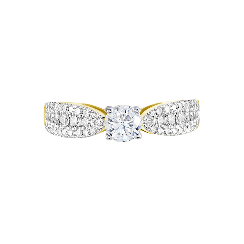Bague Solitaire Stockholm Or Jaune Diamant Synthetique