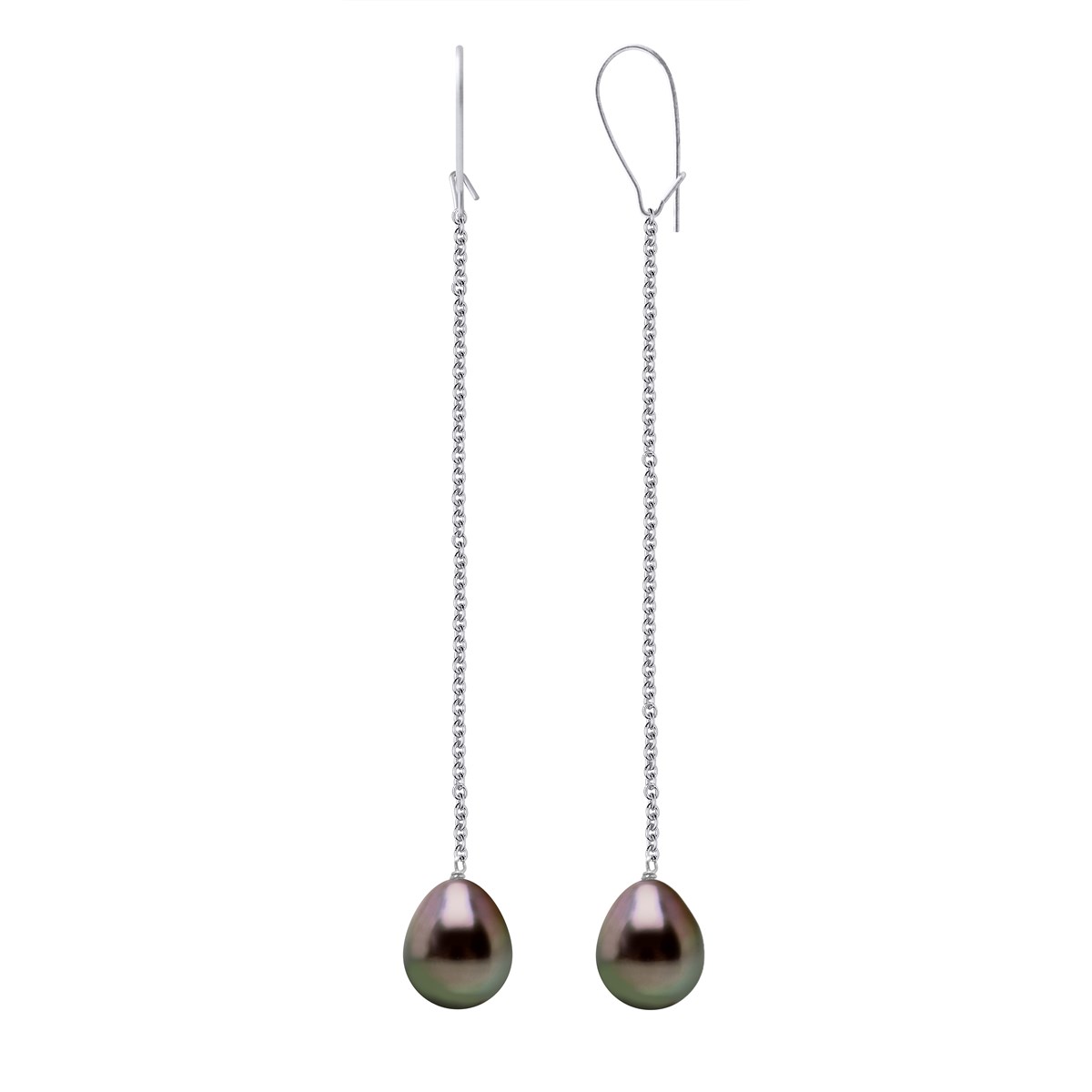STELLA - Boucles d'Oreilles Perles de Tahiti 10-11 mm Or Blanc