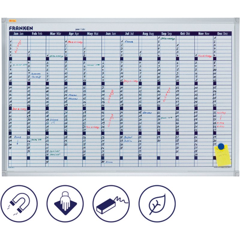 Tableau planning X-tra ! Line calendrier, 90 x 60 cm