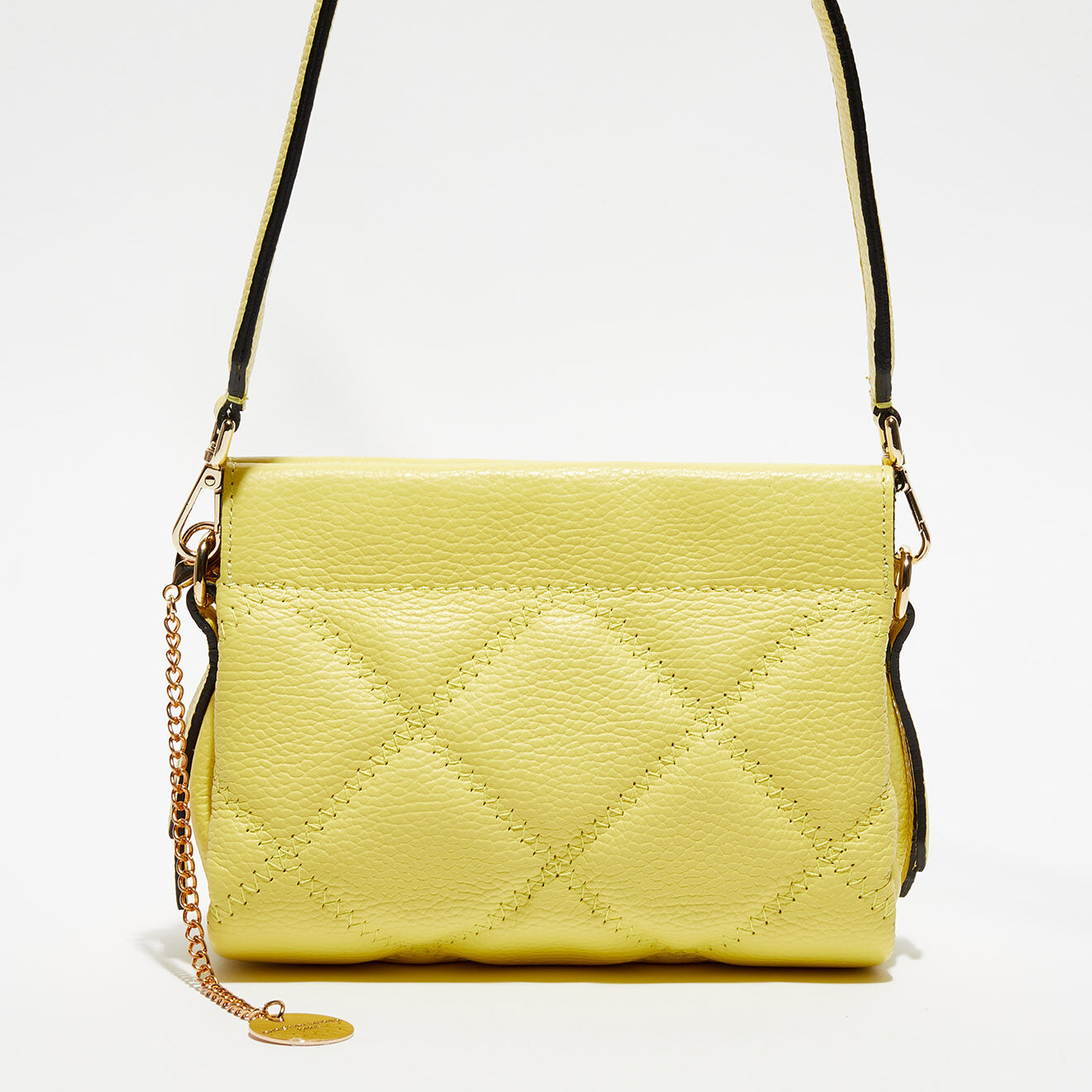 Christian Laurier Sac bandoulière en Cuir Pénélope jaune - 23x19x7 cm