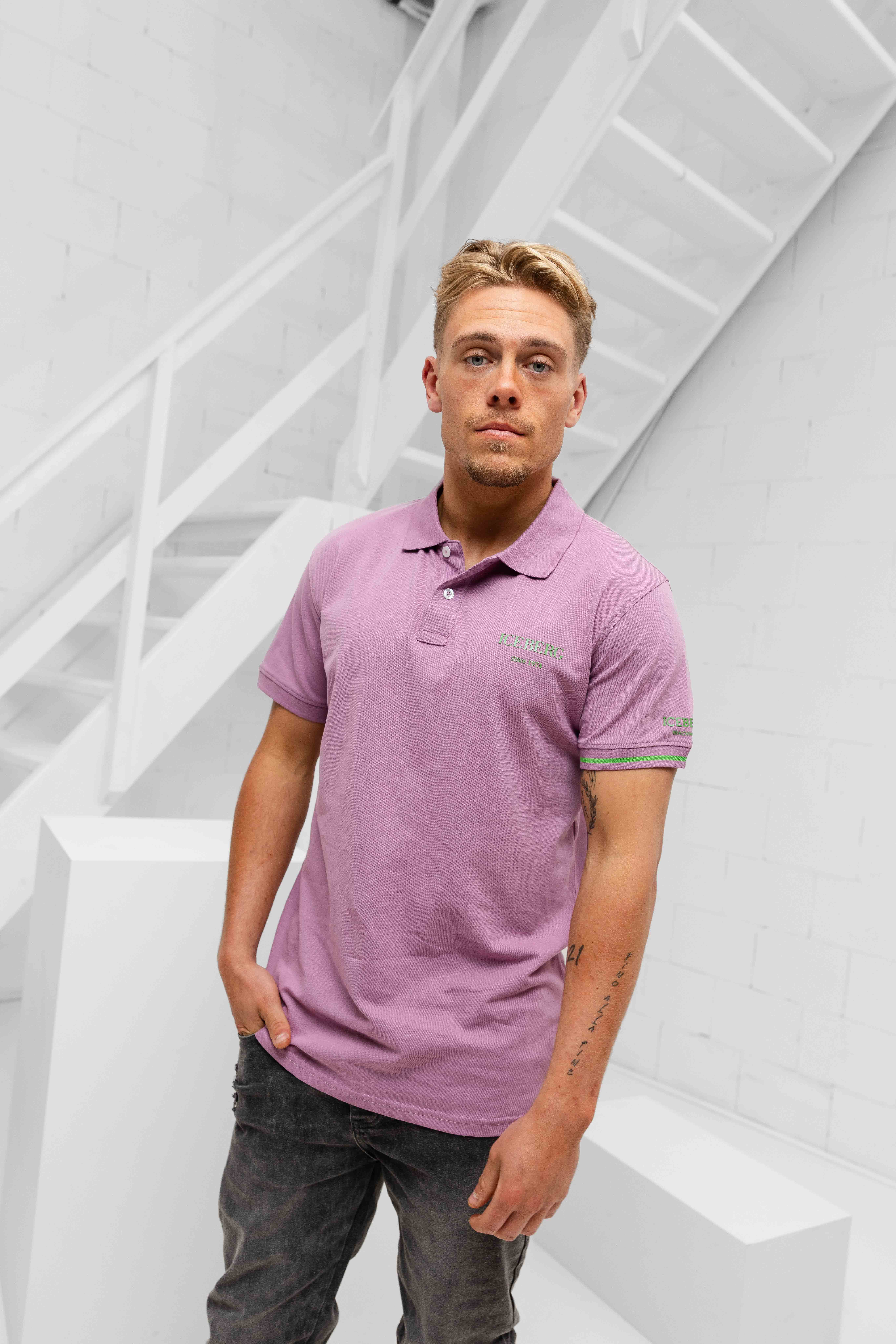 Iceberg Basic Polo Heren Paars